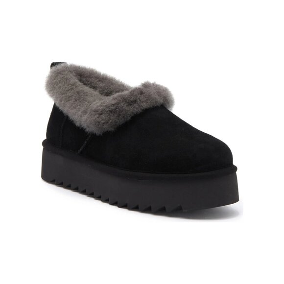 UGG Shoes - UGG Nita Genuine Shearling Platform Slippers Black Charcoal — Size 8 — NIB